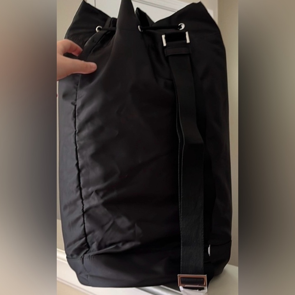 Prada Black Nylon Drawstring Adjustable Strap Bac… - image 8